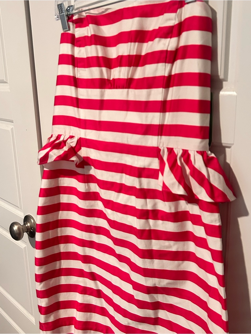 NWT Lilly Pulitzer Maybell Dress Azalea Pink Stripe Sz6 Strapless Peplum Ruffle - Picture 3 of 8